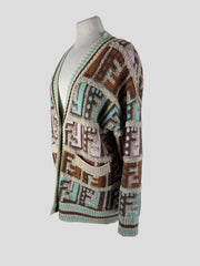 Fendi multicoloured super soft wool chunky cardigan size UK10/US6