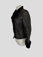Joseph brown leather jacket size UK10/US6