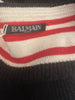 Balmain navy & red 100% virgin wool cardigan size UK16/ US12