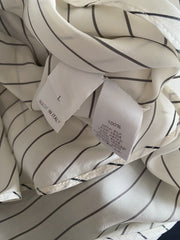 Brunello Cucinelli cream striped 100% silk dress size UK12/US8