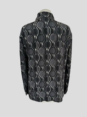 Prada grey & white long sleeve shirt size UK12/US8