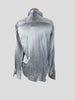 Frame silver silk blend long sleeve shirt size UK8/US4