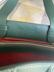 Max Mara green leather Whitney medium handbag