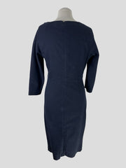 Donna Karan navy cotton blend 3/4 sleeve dress size UK12/US8