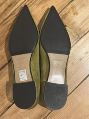 Contigo green velvet pointy toe flat shoes size UK6/US8