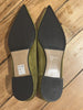Contigo green velvet pointy toe flat shoes size UK6/US8