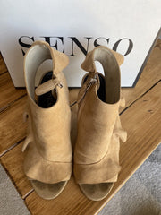 Senso beige suede open toe heels size UK5/US7