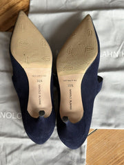 Manolo Blahnik navy suede heels size UK6.5/US8.5