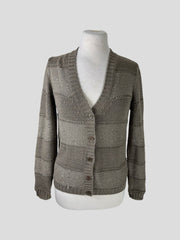 Daniel & Mayer taupe cotton blend sparkly cardigan size UK10/US6