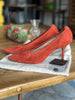 Pellico orange suede heels size UK6/US8