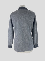 Summertime Portfolio grey 100% cashmere cardigan size UK16/US12