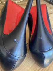 Christian Louboutin black leather peep toe heels size UK6.5/US8.5