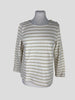 Sezane cream & gold striped long sleeve top size UK12/US8