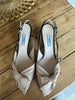 Prada beige leather pointed toe kitten heels size UK7/US9