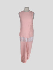 Adam Lippes pink top & trouser set size UK8/US4