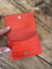 Smythson red leather card holder