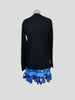 Emilio Pucci black & blue long sleeve dress size UK12/US8