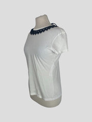 Louis Vuitton white 100% cotton short sleeve top size UK8/US4