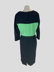 Roksanda navy & green 3/4 sleeve dress size UK16/US12