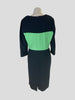 Roksanda navy & green 3/4 sleeve dress size UK16/US12