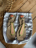 Giuseppe Zanotti beige & orange leather flat sandals size UK5.5/US7.5