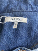 Ganni blue denim 100% cotton belted coat size UK10/US6