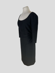 Diane Von Furstenberg black 3/4 sleeve dress size UK16/US12