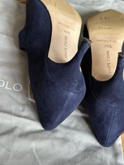 Manolo Blahnik navy suede heels size UK6.5/US8.5