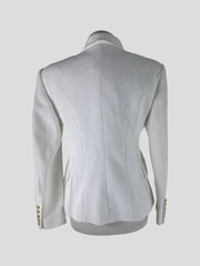 Balmain white 100% cotton blazer size UK14/US10