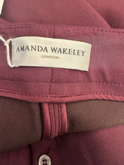 Amanda Wakeley burgundy straight leg trousers size UK16/US12