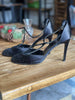 J.Lo black satin studded heels size UK6.5/US8.5