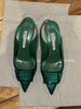 Manolo Blahnik Maysli satin evening sling back heels size UK6/US8