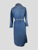 Ganni blue denim 100% cotton belted coat size UK10/US6