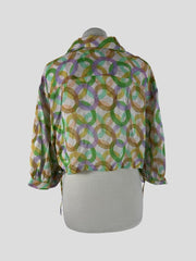 Sandro multicoloured print cropped top size UK8/US4