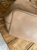 Gerard Darel tan grained leather crossbody medium bag