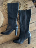 Sosandar black leather boots size UK6/US8