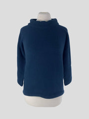 Goat navy 100% cotton 3/4 sleeve top size UK10/US6