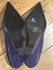 Liviana Conti purple leather pointy toe wedges size UK6/US8