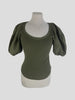 Ulla Johnson green 100% cotton short sleeve top size UK8/US4