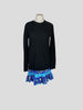 Emilio Pucci black & blue long sleeve dress size UK12/US8