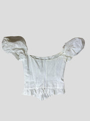 De La Vali cream 100% cotton crop top size UK6/US2