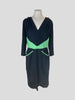 Roksanda navy & green 3/4 sleeve dress size UK16/US12