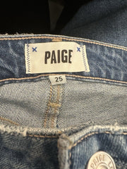 Paige blue cotton blend wide leg jeans size UK8/US4