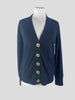 Tory Burch dark navy 100% merino wool cardigan size UK12/US8