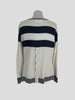 Duffy white & navy 100% cashmere jumper size UK8/US4