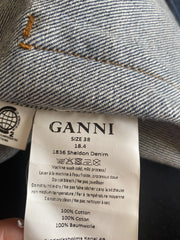 Ganni blue denim 100% cotton belted coat size UK10/US6