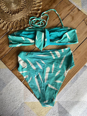 Self- Portrait green print bikini size UK10/US6