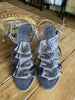 Karen Millen grey fabric studded heels size UK7/US9