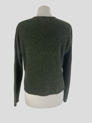 Bella Dahl dark khaki 100% cashmere jumper size UK6/US2