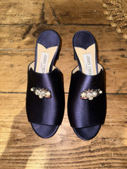 Jimmy Choo navy satin evening heels size UK5/US7